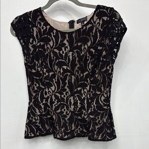 The Limited Peplum Black Lace Top
